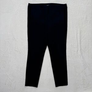 Loft Trousers Womens 12 Black Marisa Slim Tuxedo Velvet Side Stripe Pants